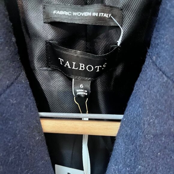 NEW- Talbots Womens Blazer Size 6 Navy Wool Blend Italian Fabric - Picture 5 of 5